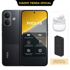 XIAOMI - POCO X8 Negro 8GB + 256GB + Redmi Buds 8 Lite 20000mAh Power Bank