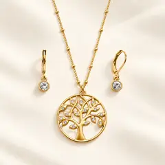Lbel - ESIKA Set Tree of Love - Árbol de la Vida de Amor - Lindo Juego de Collar y Aretes
