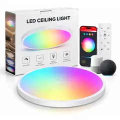 LUMIN - LAMPARA DE TECHO WIFI SLIM PLAFON RGB INTELIGENTE con Alexa y Google