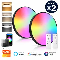 LUMIN - 2 LAMPARAS DE TECHO SLIM LED INTELIGENTE RGB WIFI + CONTROL REMOTO