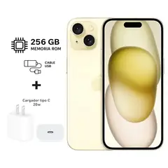 APPLE - Iphone 15 Plus 256gb Yellow 5G + Kit de carga. Reacondicionado Grado A+ A2847.