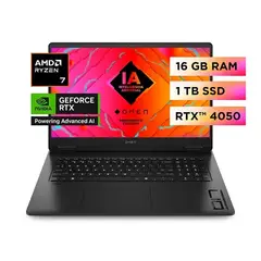 HP - Laptop Omen IA R7-8845Hs 16Gb Ram 1Tb Ssd 6Gb Rtx 4050 Nvidia 17.3 Pulg Fhd Windows 11