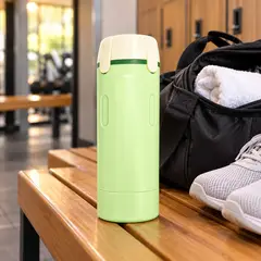 GENERICO - Dispensador de Viaje y Gimnasio 4 en 1 Antiderrame 4 Envases Rellenables 30 ml Verde