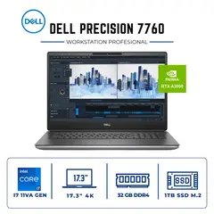Dell - Laptop Precision 7760 | Intel Core i7 11VA GEN | 32GB RAM 1TB SSD M.2 | RTX A3000 6GB | 17.3"