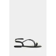 Velez - Vélez Sandalia Plana De Cuero Para Mujer Cove Negro
