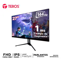 Teros - Monitor Gamer 27 Pulgadas Full HD IPS 144Hz 1ms HDMI y DisplayPort