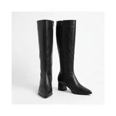 PALINI SHOES - Bota Larga taco 5 color marrón / negro