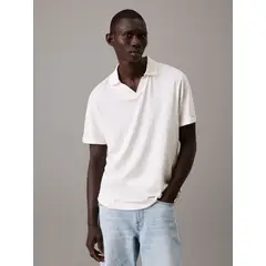 CALVIN KLEIN - POLO LINEN COTTON CUBAN COLLAR POLO CK