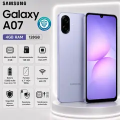 SAMSUNG - Celular Galaxy A07 4GB 128GB VIOLETA