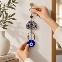 GIADE - Adorno Colgante Árbol de Vida con Ojo Turco Azul 18.5 cm