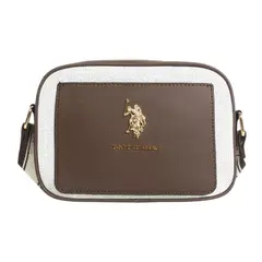 US POLO ASSN - BOLSO BANDOLERA CON BOLSILLO DE LONA MARRON OSCURO