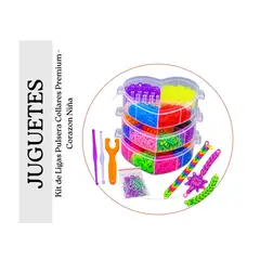 GENERICO - Estuche organizador en forma de corazón con ligas multicolores para hacer pulseras y manualidades.