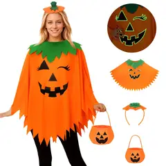 GIOIO - 3 Pcs Juego Disfraz Calabaza De Halloween Para Mujer,