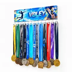 QUIMERA - Medallero Voley Hombre - Colgador Porta Medallas de 36 x 14 cm - Hasta 30 Medallas