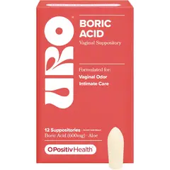 GENERICO - O Positiv URO Ácido Bórico 600 mg con Aloe y Ácido Láctico – 12 supositorios