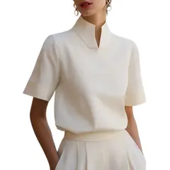 GIOIO - Camisa Mujer Cuello Mao Diseño Casual