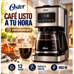 OSTER - Cafetera Programable 12 Tazas Pantalla Táctil BVSTDC4403