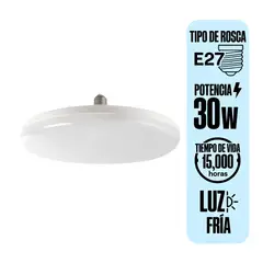 GENERICO - Foco LED UFO 30W Luz Fría Socket E27 en Aluminio y PVC