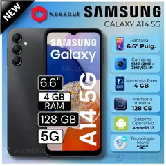 SAMSUNG - Celular Galaxy A14 5G 4GB RAM 128GB 6.6" Pulg. Android 13 - Negro