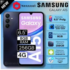 SAMSUNG - Celular Galaxy A15 4G 6.5" Pulg. 8GB RAM 256GB Android 14 - Negro Azulado