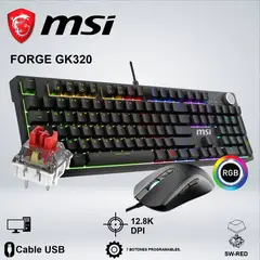 Msi - TECLADO + MOUSE GAMING FORGE GK320 SW-RED 042972