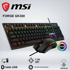 Msi - TECLADO + MOUSE GAMING FORGE GK300 SW-BLUE 038138