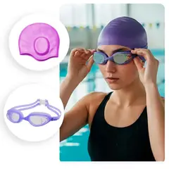GRAVITAL - Lentes de natación y Gorra con Protección UV Antifog
