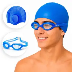 GRAVITAL - Lentes de natación y Gorra con Protección UV Antifog