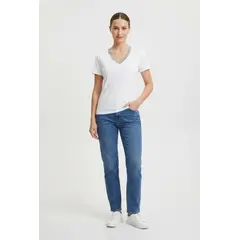 GENERICO - Polo Mujer corte V - Blanco DUO