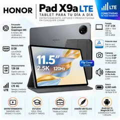 HONOR - Tablet Pad X9a LTE Snapdragon 685 8GB 128GB 11.5" 2.5K 120Hz + Flip Cover