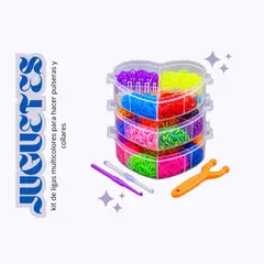 GENERICO - Kit de ligas multicolores para hacer pulseras y collares.