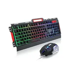 SEISA - Kit Gamer K33 Teclado y Mouse RGB USB Retroiluminado para PC