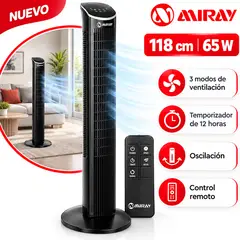 MIRAY - Ventilador Torre con Control 118 cm VMTT-VITA