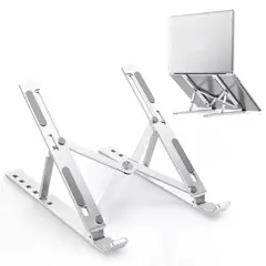 SEISA - Soporte de Aluminio Metálico Plegable para Laptop 6 Niveles ZX-447