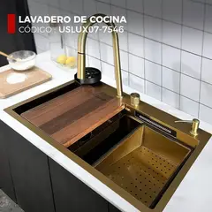 XM - LAVADERO DE COCINA DORADO USX-7546