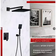 GENERICO - MEZCLADORA DE DUCHA TELEFONO NEGRO MT304-010D901