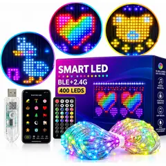 OEM - Cortina Luz 3x2 Inteligente 400 Led Rgb Aplicacion Control