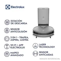 Electrolux - Aspiradora Robot 3 en 1 Wi-Fi Experience Mapeo Inteligente y Base Autolimpieza (ERB80)