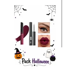 Cyzone - Pack Halloween Labial Líquido Mate Studio look Burgundy más Delineador plumon