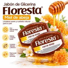 FLORESTA - PACK 2 JABÓN CON GLICERINA MIEL DE ABEJA 100G