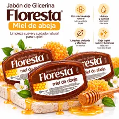 FLORESTA - PACK 3 JABÓN CON GLICERINA MIEL DE ABEJA 100G