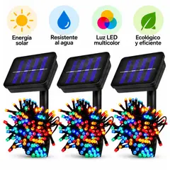 OEM - Set x3 Luces Solar LED de Navidad para Iluminación Festiva