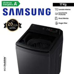 SAMSUNG - LAVADORA 17KG COLOR GRIS MOD WA70F17E7C