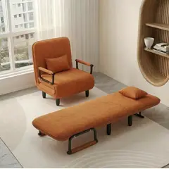 GENERICO - SILLA SILLÓN SOFÁ CAMA CONVERTIBLE MULTIFUNCIONAL RECLINABLE EN LINO PREMIUM CON ALMOHADA