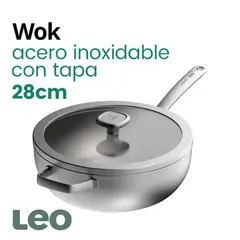 Berghoff - Wok Graphite 28 cm con Tapa – Acero Inoxidable de Alta Calidad