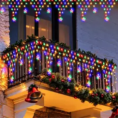 ARTEZA - Luces Navidad Guirnalda 196 Led Cascada Con Estrellas Multicolor