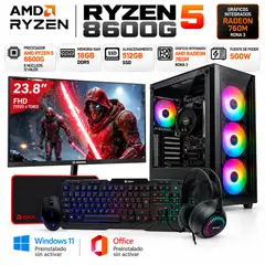 AMD - PC Gamer Ryzen 5 8600G 16GB DDR5 512GB SSD Con Monitor 23.8"