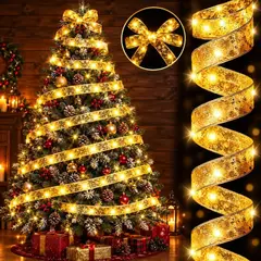 OEM - Cinta Led Navideña 10m Luz Cálida Usb 5v 8 Modos Adornos para arboles navideños