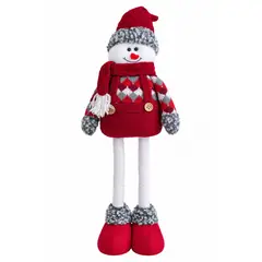 GENERICO - Muñeco Navideño Patilarga 30-50 cm – Hombre de Nieve Rojo Clasico
