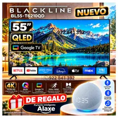 BLACKLINE - Televisor QLED 55 UHD 4K Smart TV BL55-T6210QD + REGALO